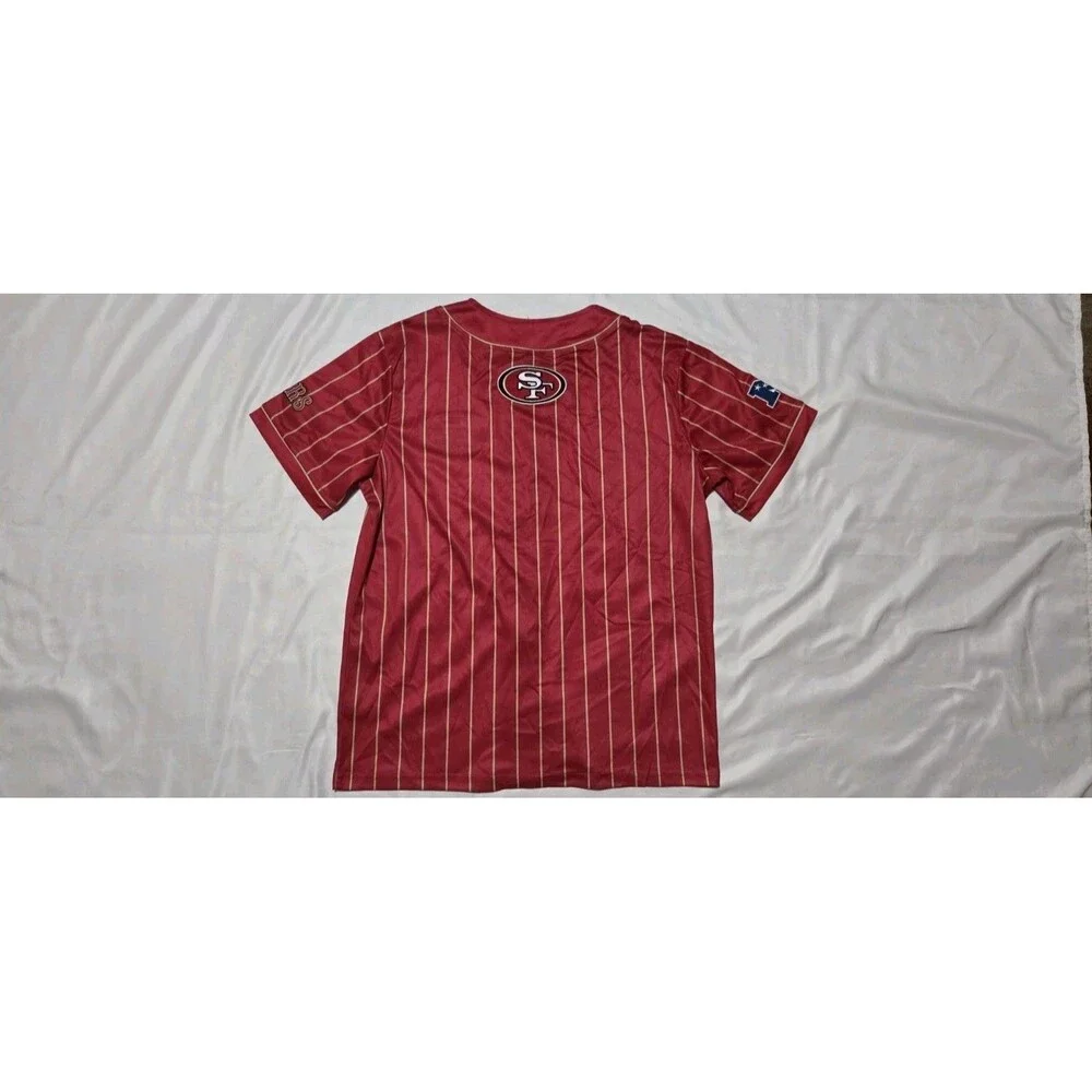 San Francisco 49ers Baseball Jersey Red And Gold Stripes Size Medium NWT